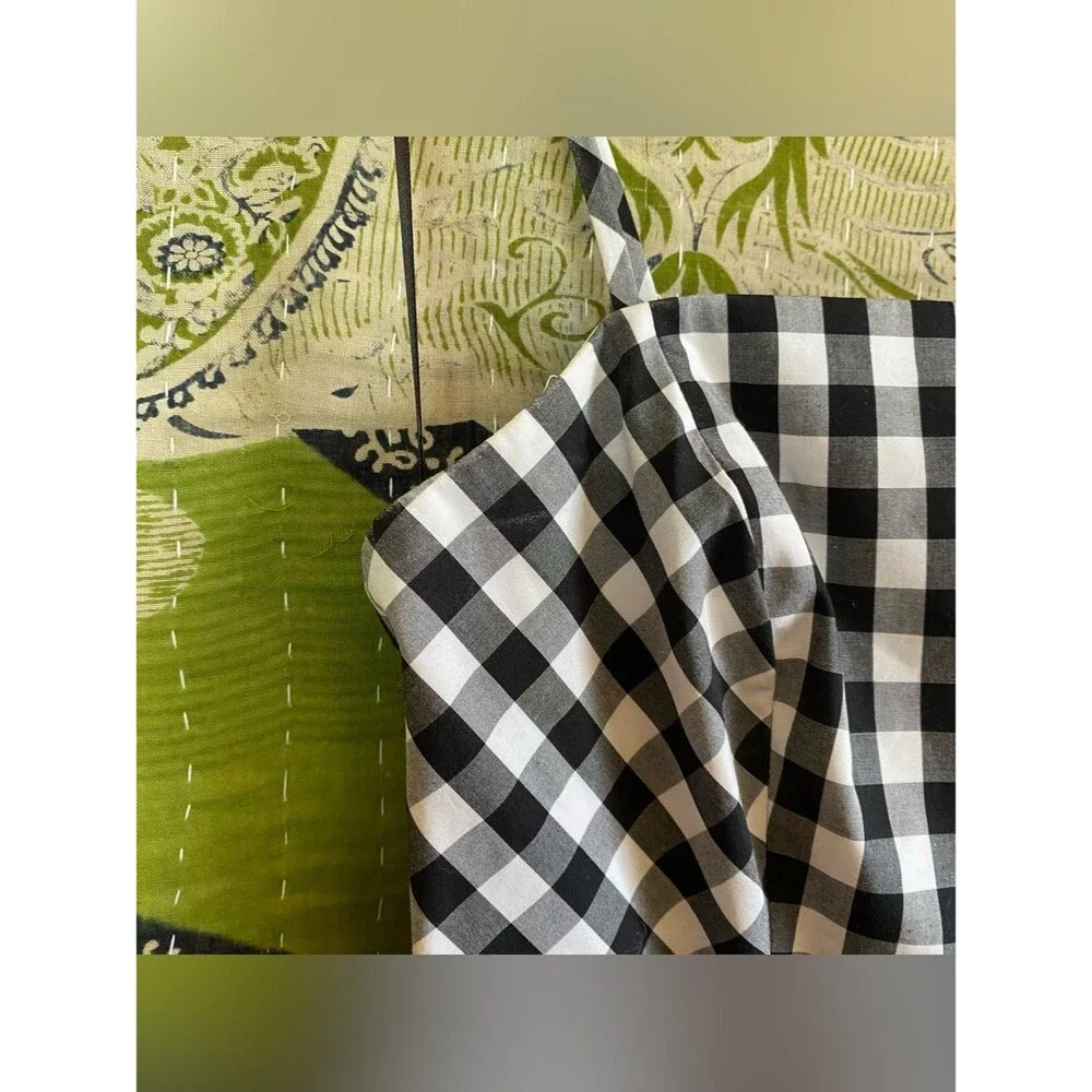 J. Crew Black/ White Gingham Tiered Poplin Coastal Maxi Farmhouse Dress Size 00